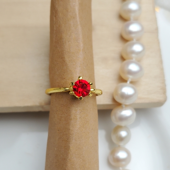 💫5/$25 RUBY RED GOLD RING - Picture 3 of 7